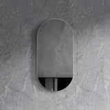 Krystal Collection Oval Shaving Cabinet Matt White 450x900x115mm