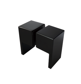 KNOB- SQUARE PLATED BLACK