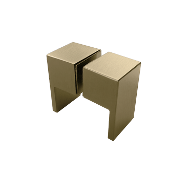 KNOB- SQUARE PLATED Brush Gold