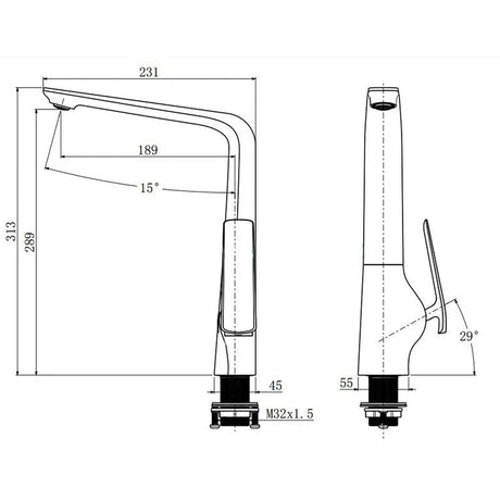 Esperia Brushed Nickel Sink Mixer