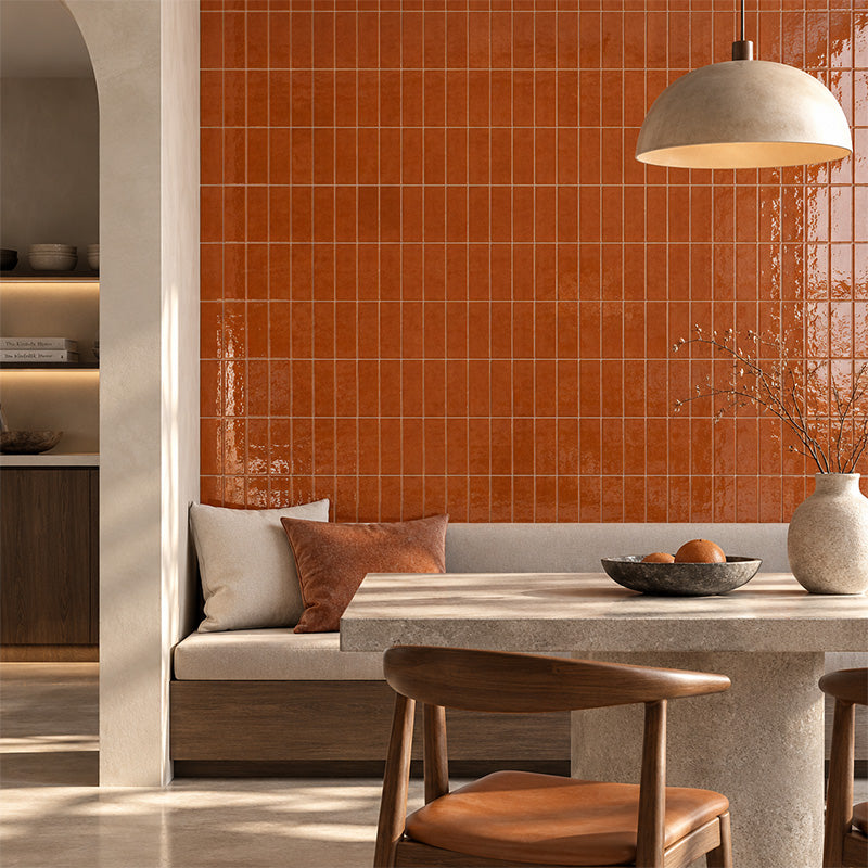 Lunar Gloss Porcelain Subway Tiles (Kiln variation) Brown 75x230mm