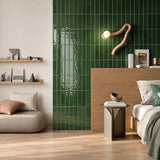 Lunar Gloss Porcelain Subway Tiles (Kiln variation) Green 75x230mm