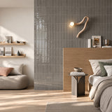 Lunar Gloss Porcelain Subway Tiles (Kiln variation) Grey 75x230mm
