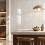 Lunar Gloss Porcelain Subway Tiles (Kiln variation) White 75x230mm