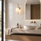 Lunar Gloss Porcelain Subway Tiles (Kiln variation) White 75x230mm