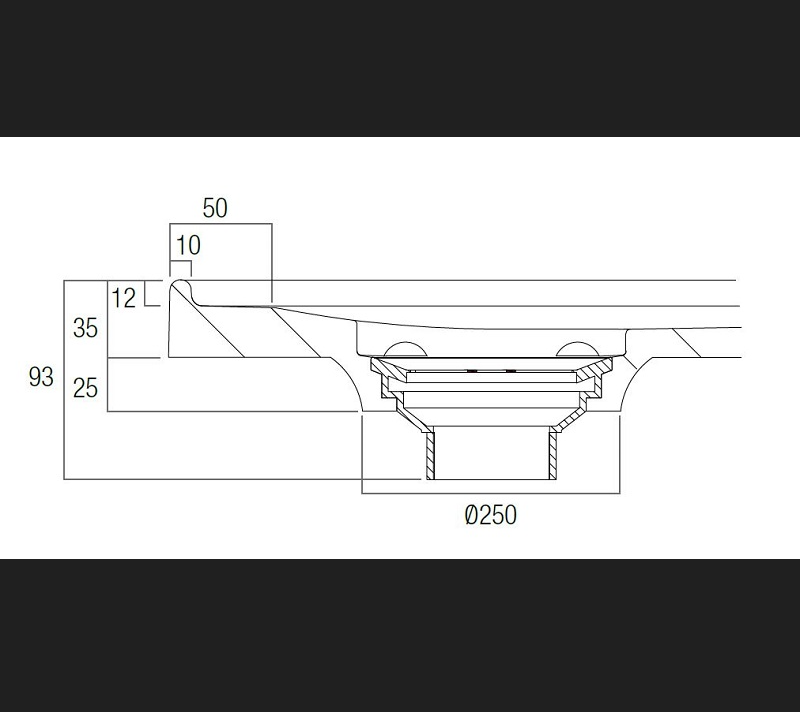 Metro Polymarble base 1000x1000 Rear Outlet Shower Base