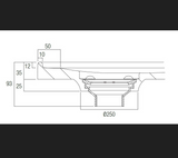 Metro Polymarble base 1000x1000 Rear Outlet Shower Base