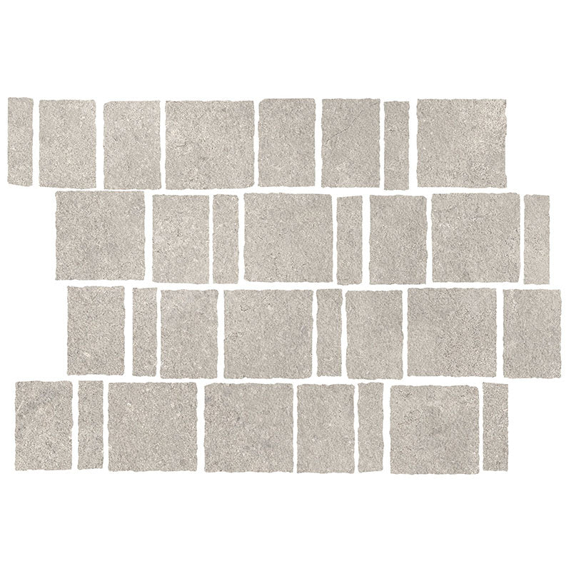 Misto Stone Grey Matt Tumbled Mosaic 296x396
