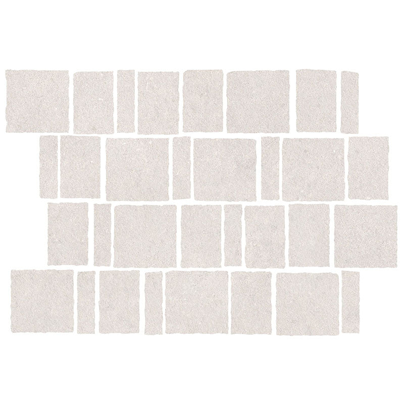 Misto Stone White Matt Tumbled Mosaic 296x396
