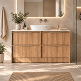 Noma Series Free Standing Vanity Natural Timber Single Bowl 1480x455x855mm Cabinet Only