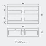 Noma Series Free Standing Vanity Rosewood Single Bowl 1480x455x855mm Cabinet Only