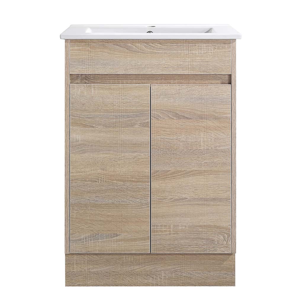 Oakdoo Prime Oak Vanity Set 600mm Cabinet Only Single Bowl