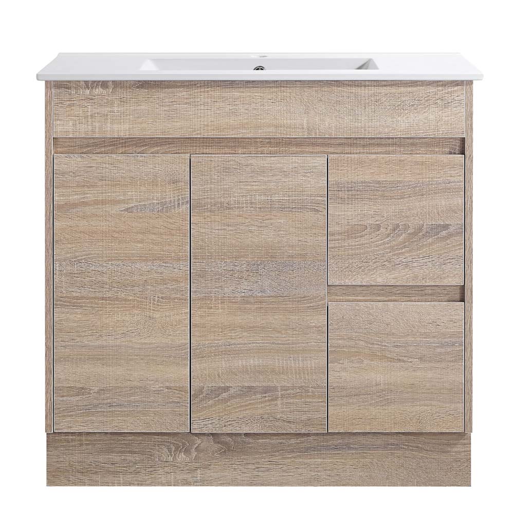 Oakdoo Prime Oak Vanity Set 900mm Cabinet Only Single Bowl