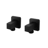 Bathroom Square 1/4 Turn Washing Machine Stop Taps (One Pair) Black