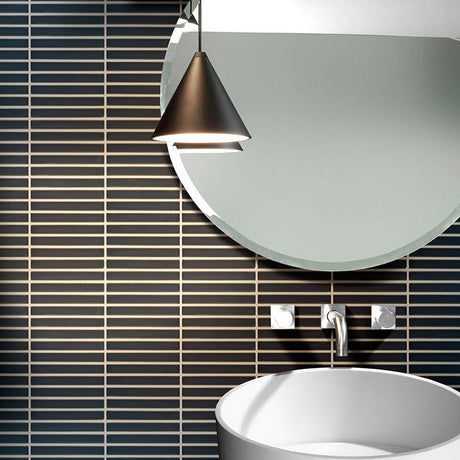 FINGER MOSAIC PLAIN BLACK CONCAVE MATT 20X145