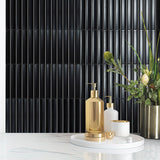 FINGER MOSAIC PLAIN BLACK CONCAVE MATT 20X145