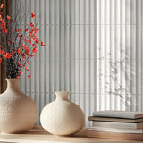 FINGER MOSAIC PLAIN WHITE CONCAVE 20X145 MATT