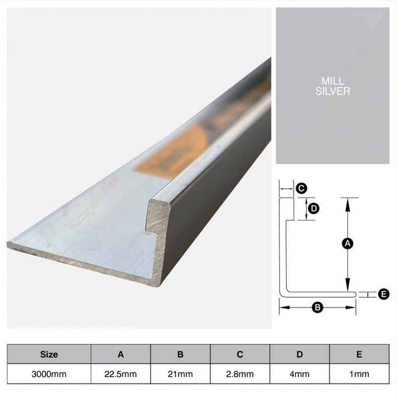 Aluminium Angle - Mill Finish 22.5mm x 3m