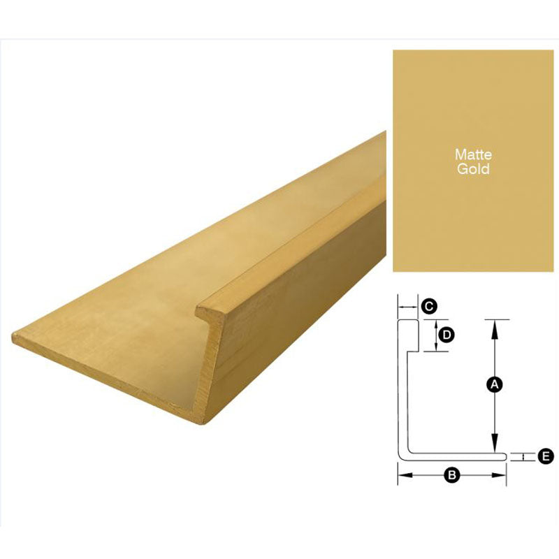 Aluminium Angle - Brushed Matte Gold 15mm x 3m