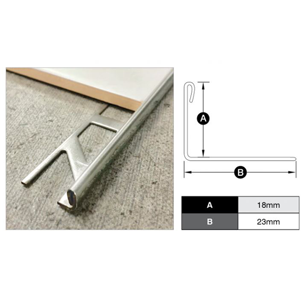 Stainless Steel Trim Angle Grade 304 18mm x 3m x 1mm