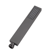 Square Single Function Brass Handheld Shower Spray Head Gun Metal Grey