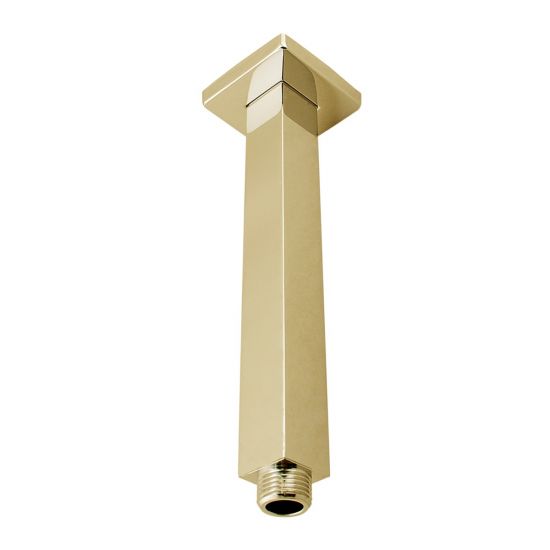 Cavallo Square Ceiling Shower Arm Brushed Yellow Gold 200mm