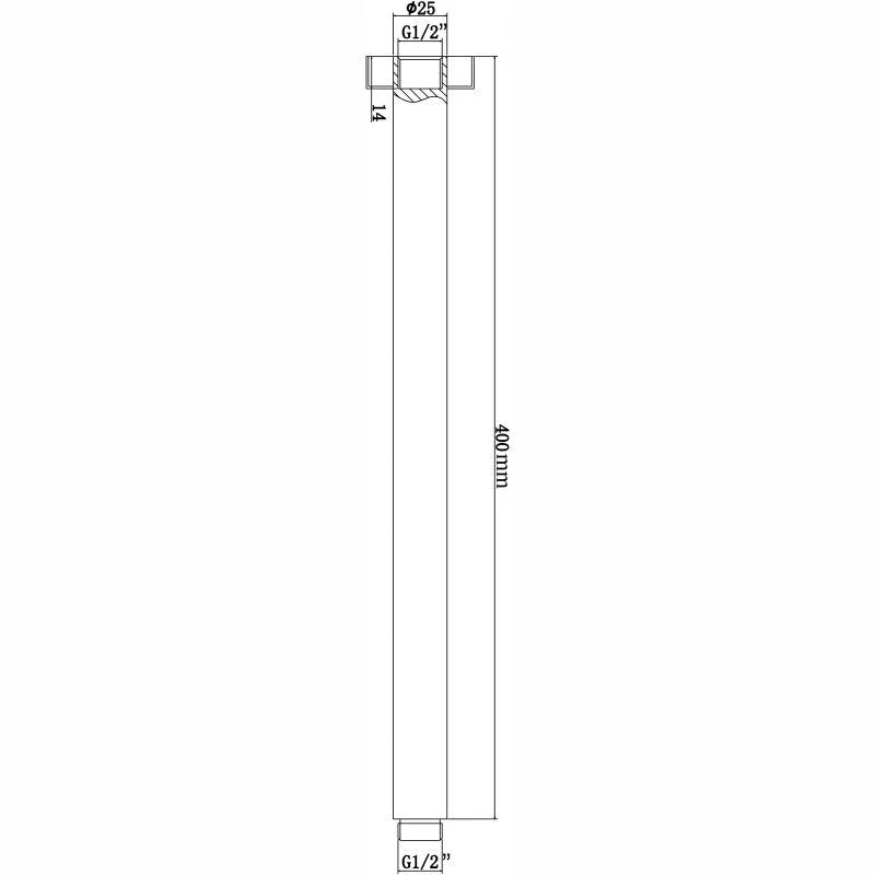 Pentro Brushed Yellow Gold Round Ceiling Shower arm 200mm