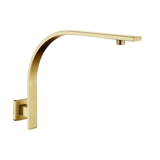Cavallo Gooseneck Wall Mounted Shower Arm Brushed Yellow Gold