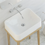 See Rose Above Counter Basin Glossy Bathroom Wash Basin Sani-Quartz Composite White 615x445x130mm