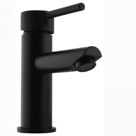 LUCID Round Matt Black Basin Mixer