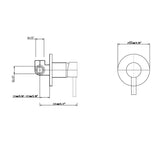 LUCID PIN Series Round Brushed Nickel Wall / Shower Mixer