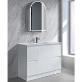 Moddoo Series Single Bowl Gloss White Overall 1180x455x855mm Vanity Set With Stone Top & Ceramic Undermount Basin