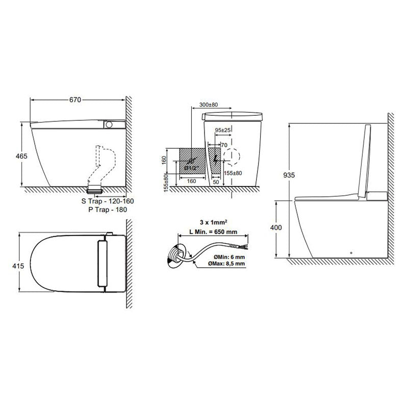 Avanzo Smart Toilet Wall Faced Rimless Suite