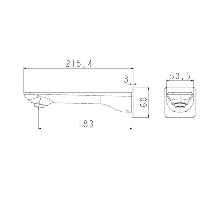 Esperia Gun Metal Grey Wall Bath / Spout