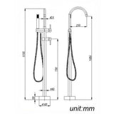 Pentro Matte Black Free Standing Spout & Shower