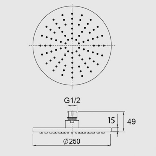 Pentro 10" Solid Brass Round Brushed Yellow Gold Rainfall Shower Head