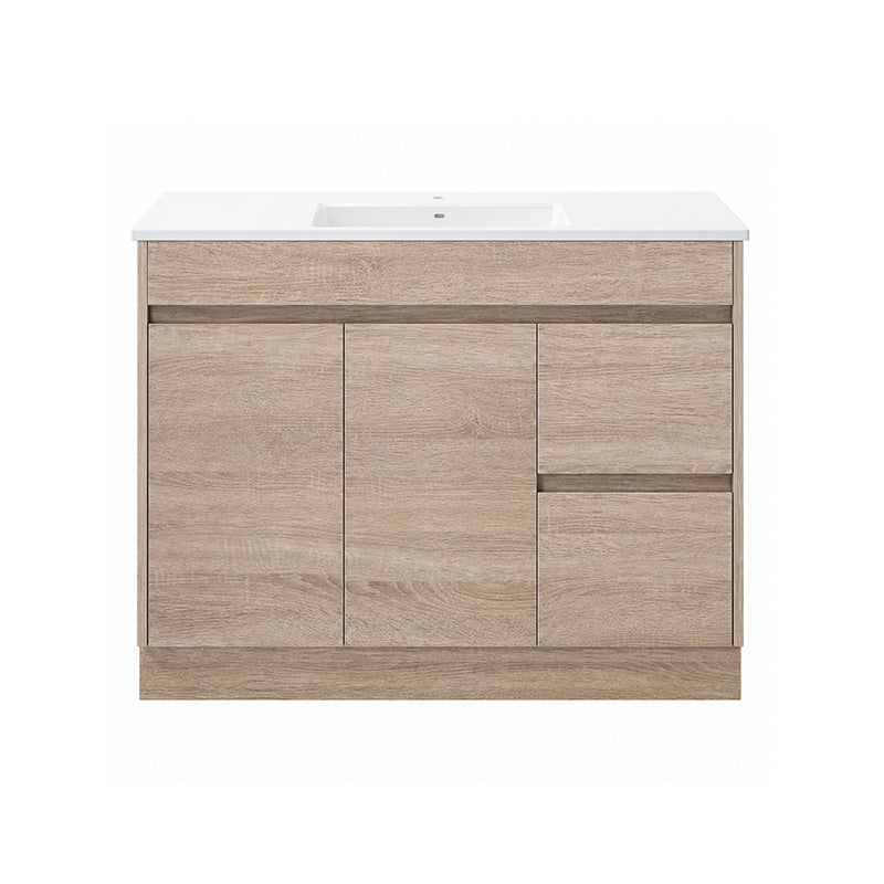 Oakdoo Series Right Hand Drawer Prime Oak Overall 1180x450x855mm Vanity Set With Ceramic Slimline Top (UV31)