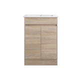 Oakdoo Series Prime Oak Overall 580x450x855mm Vanity Set With Ceramic Slimline Top (UV31)