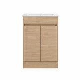 Oakdoo Series Natural Timber Overall 580x450x855mm Vanity Set With Stone Top & Ceramic Undermount Basin