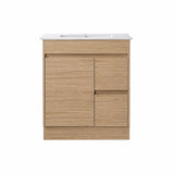 Oakdoo Series Right Hand Drawer Natural Timber Overall 730x450x855mm Vanity Set With Stone Top & Ceramic Undermount Basin