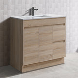 Oakdoo Series Right Hand Drawer Prime Oak Overall 880x450x855mm Vanity Set With Ceramic Slimline Top (UV31)