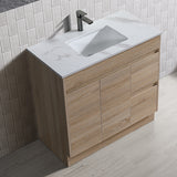 Oakdoo Series Right Hand Drawer Prime Oak Overall 880x450x855mm Vanity Set With Ceramic Slimline Top (UV31)