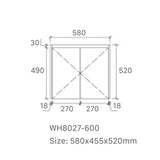 Moddoo(Hung) Series Matt Grey Overall 580x455x520mm Vanity Set With Flat Stone Bench Top