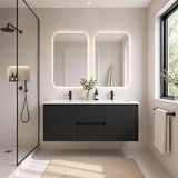 Moddoo(Hung) Series Double Bowls Matt Black Overall 1180x455x520mm CABINET ONLY
