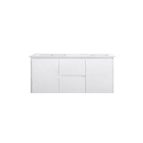 Moddoo(Hung) Series Double Bowls Gloss White Overall 1180x455x520mm Vanity Set With Flat Stone Bench Top