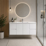 Moddoo(Hung) Series Single Bowl Gloss White Overall 1180x455x520mm CABINET ONLY