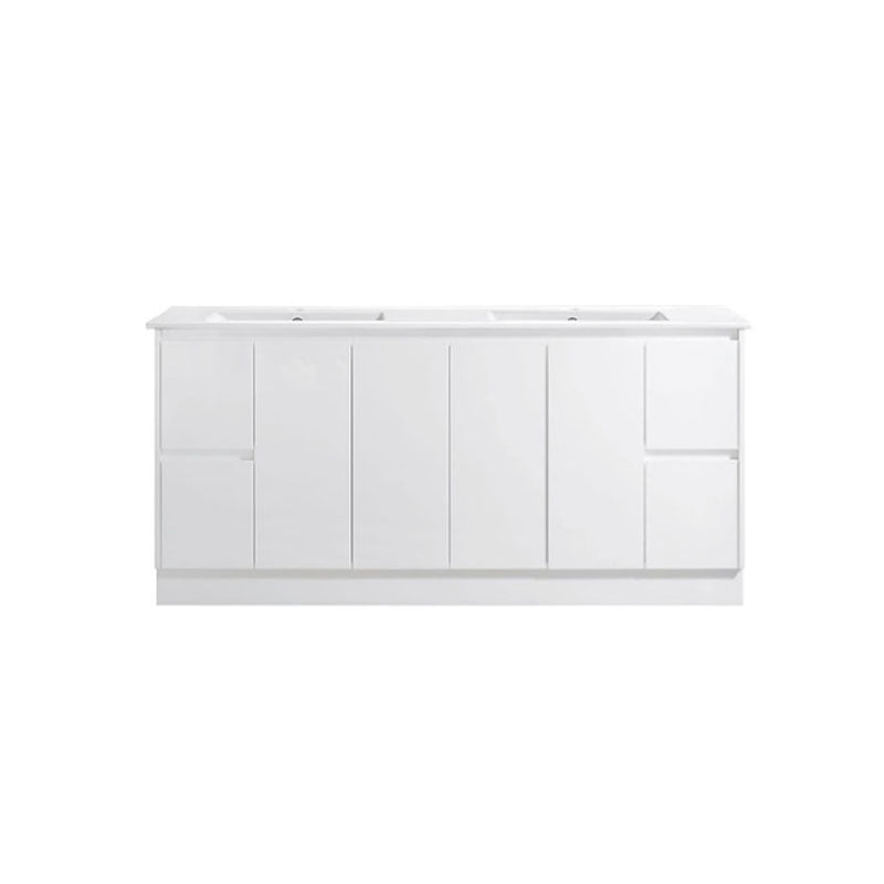 Moddoo(Hung) Series Double Bowls Matt White Overall 1776x455x520mm CABINET ONLY