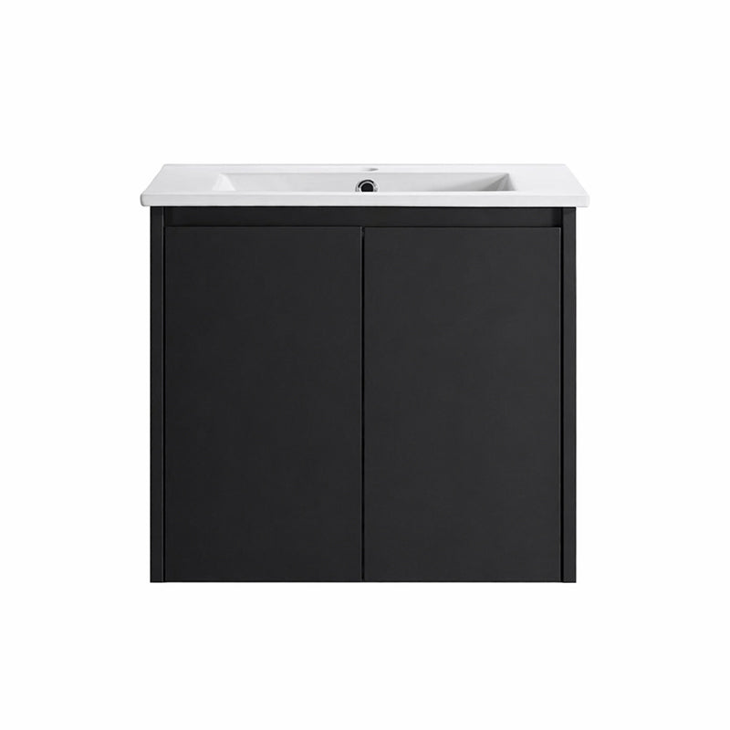 Moddoo(Hung) Series Matt Black Overall 580x455x520mm Vanity Set With Stone Top & Ceramic Undermount Basin