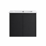 Moddoo(Hung) Series Matt Black Overall 580x455x520mm Vanity Set With Stone Top & Ceramic Undermount Basin