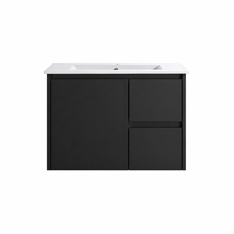 Moddoo(Hung) Series Right Hand Drawer Matt Black Overall 730x455x520mm Vanity Set With Flat Stone Bench Top